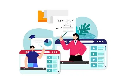 Online Courses Stock Illustration