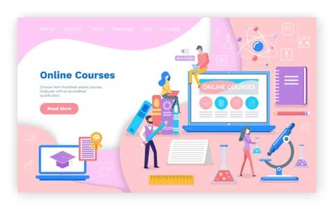 Online Courses New Innovative Study Technology Stock Illustration