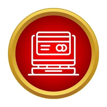 Online credit card payment processing using computer concept Illustrazione stock