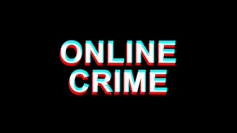 Online Crime Glitch Effect Text Digital TV Distortion 4K Loop Animation 動画素材 107070289