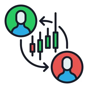 Online Crypto Trading vector colored icon or design element Illustration