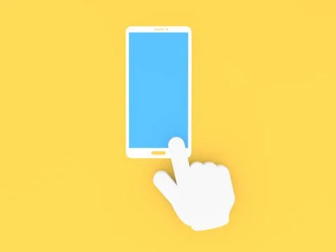 Online cursor clicks on the screen of the smartphone. Stock Illustration