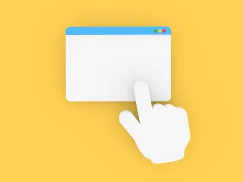 Online cursor clicks on a web browser. Stock Illustration