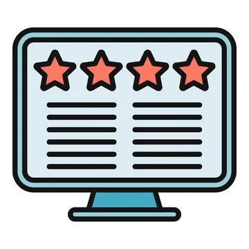 Online customer feedback and survey rating monitor icon 库存插图