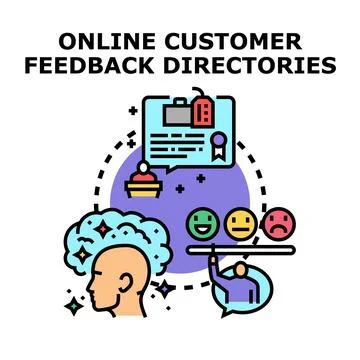 Online customer feedback directories concept vector illustration Stock Illustration