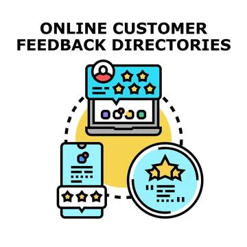 Online customer feedback directory concept vector illustration Stock Illustration
