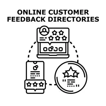 Online customer feedback directory concept vector illustration Stock Illustration