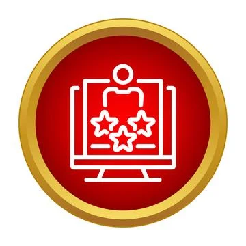 Online customer feedback rating on computer monitor Stock Illustration