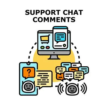 Online customer support chat messages concept 库存插图