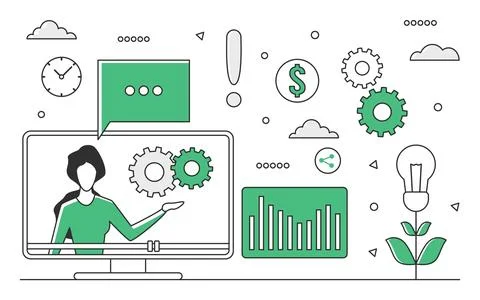 Online customer support Stock Illustration