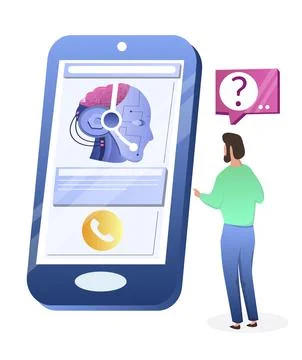 Online customer support, personal virtual assistant, AI chatbot consultant. Chat Ilustração Stock
