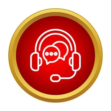 Online customer support service headset icon concept Stock Illustration