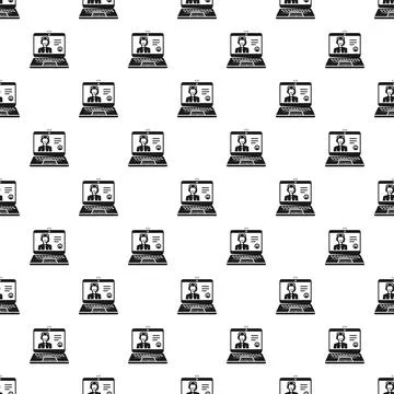 Online customer support video call seamless pattern Stock Illustration