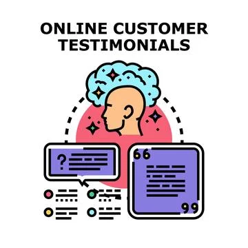 Online customer testimonials and feedback concept Stock Illustration