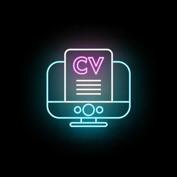 Online cv career application process on computer screen Illustrazione stock