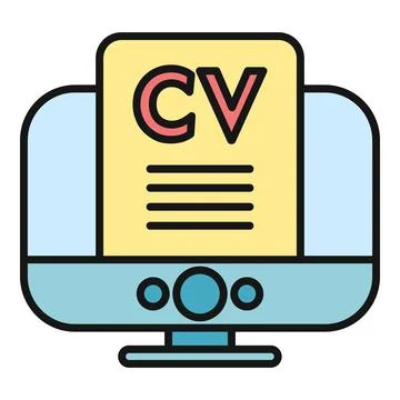 Online cv document reviewing on computer screen Stock Illustration