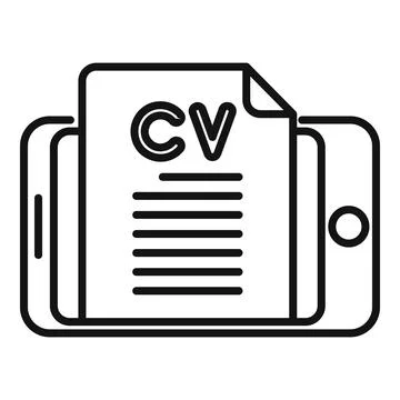 Online cv icon outline vector. Internet hire Stock Illustration