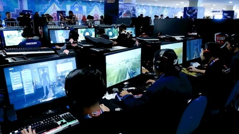 Online Cyber Games Tournament Stock Footage 88564169