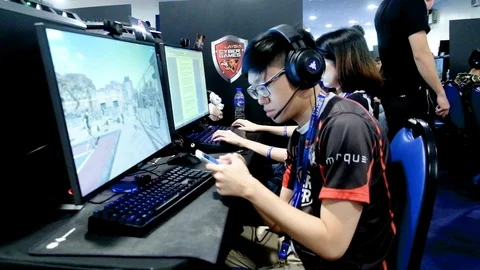 Online Cyber Games Tournament Stock Footage 88564171