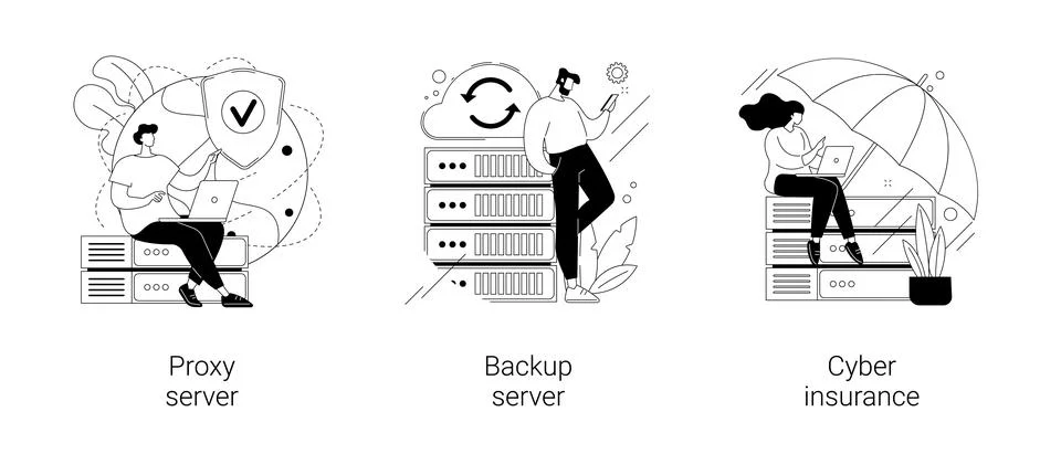 Online data access and security abstract concept vector illustrations. Stock Illustration