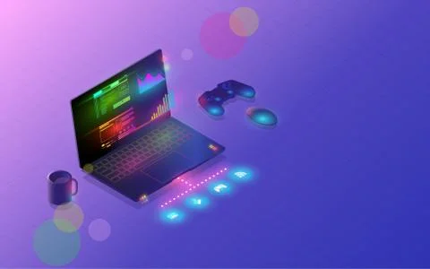 Online data analysis system concept, Digital money market, investment Stock Illustration