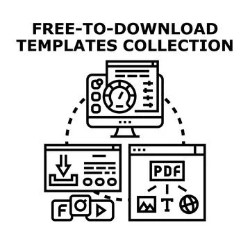 Online data downloading and document access concept Stock Illustration