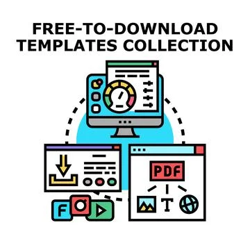Online data downloading and document access concept Stock Illustration