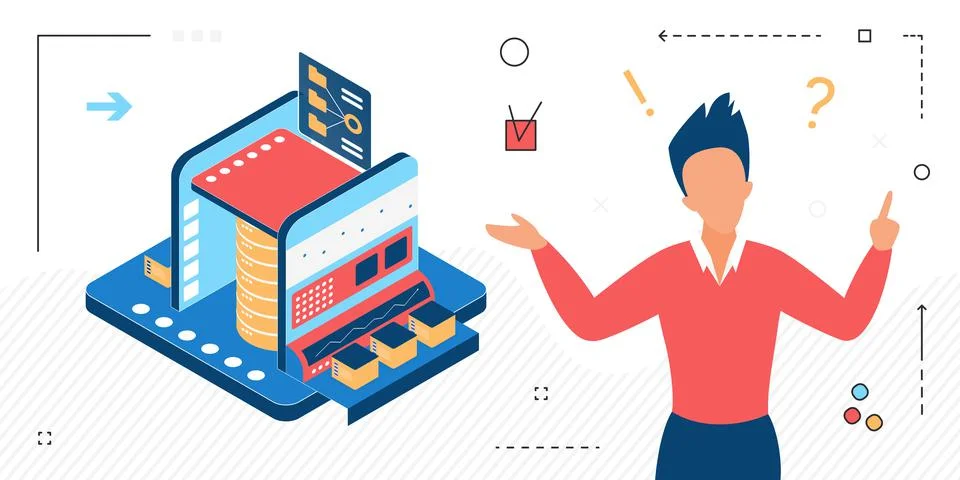 Online data processing manipulation conversion system Stock Illustration