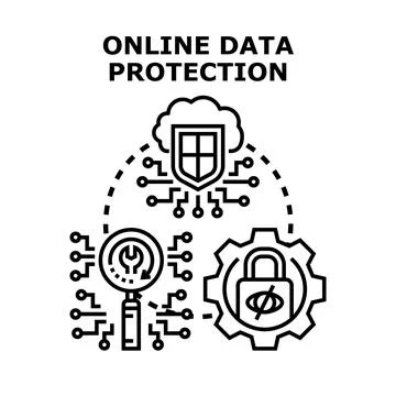 Online data protection and digital security concept Stock Illustration
