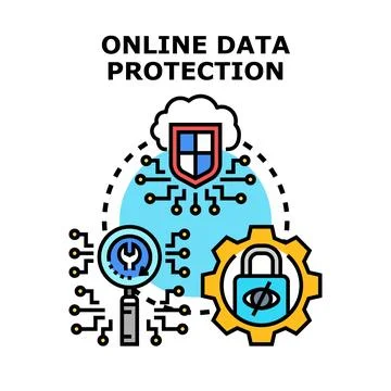 Online data protection and digital security concept Stock Illustration