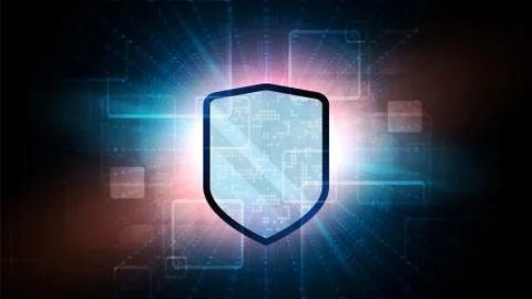 Online data protection shield Stock Illustration