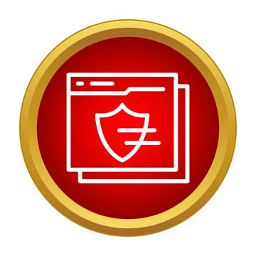 Online data security concept with web browser shield 库存插图