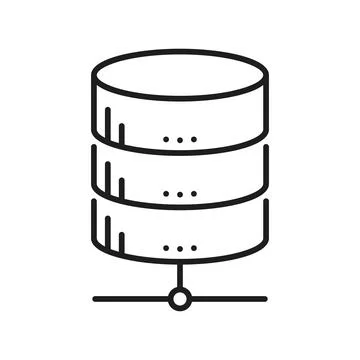 Online database, cloud storage server line icon イラスト素材