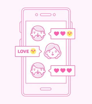 Online Dating App Concept Stock Illustration