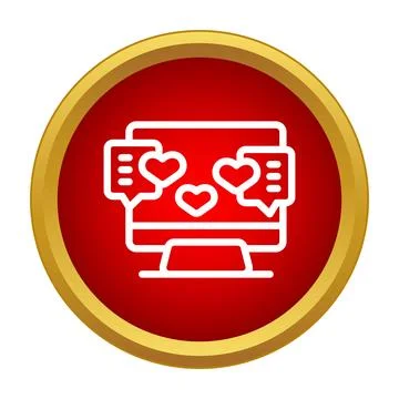 Online dating application showing virtual love hearts chat Stock Illustration