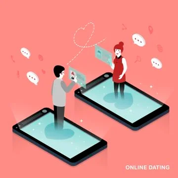 Online dating concept Stock Illustration