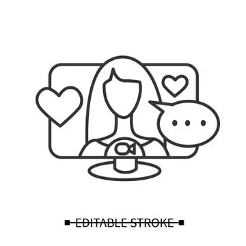 Online dating icon. Editable vector illustration Stock Illustration