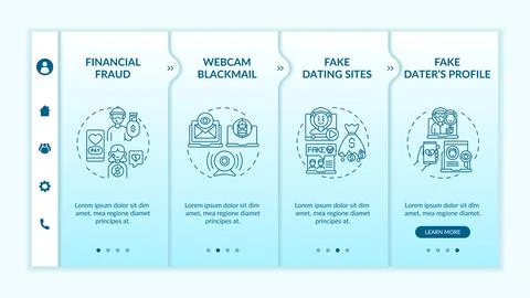 Online dating risks onboarding vector template. Stock Illustration