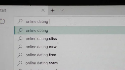 ONLINE DATING - SEARCH BAR TYPOGRAPHY Stock Footage 83229953