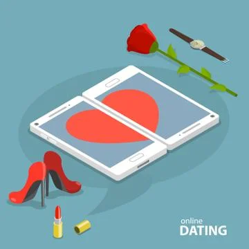 Online dating service vector concept. Stock Illustration