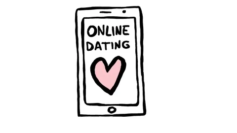 Online Dating Smartphone app Scribble Animation Doodle Cartoon 4K Stock Footage 72442783