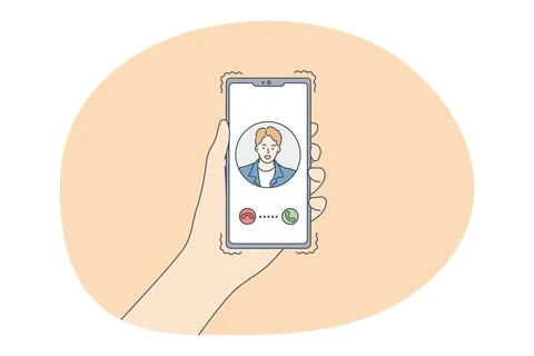 Online dating, using smartphone, communication concept Illustrazione stock