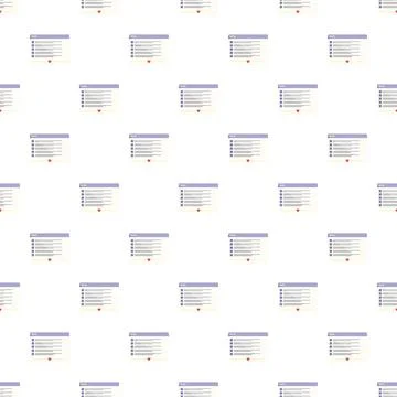 Online dating website browser window seamless pattern Illustrazione stock