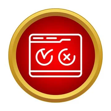 Online decision making with check mark and cross icon Stock Illustration