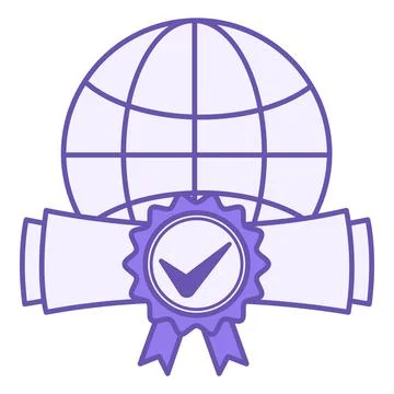 Online Degree Color Icon. Vector Icon. Diploma For Studying Online Courses... Stock Illustration