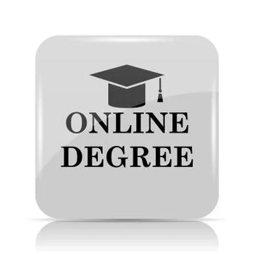 Online degree icon. Internet button on white background.. Stock Illustration