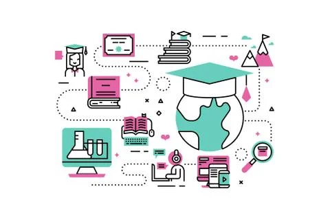 Online Degree illustrations Stock Illustration