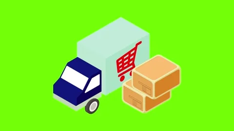 Online delivery icon animation Stock Footage 152577098