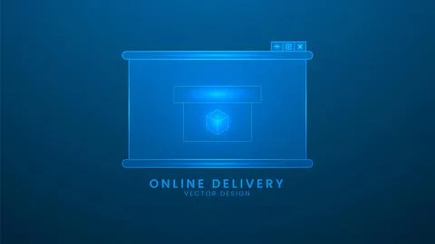 Online delivery package. Online delivery service concept. Vector illustrati.. Stock Illustration