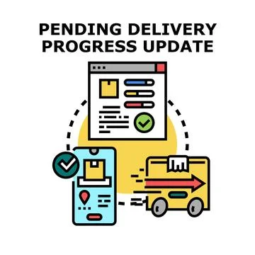 Online delivery progress update tracking service concept Illustrazione stock